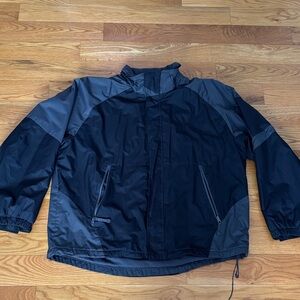 Men's Black and Gray fleece lined Windbreaker